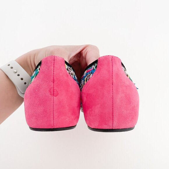 Christian Louboutin Follies Flat EU 36 US 6 Pink Tweed Mesh Tres Hippie Ballet - Picture 7 of 13